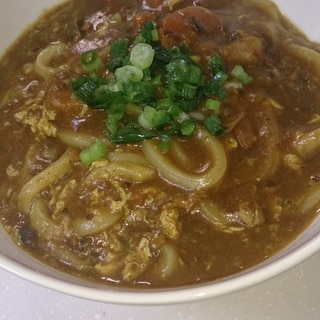 残ったカレーでカレーうどん